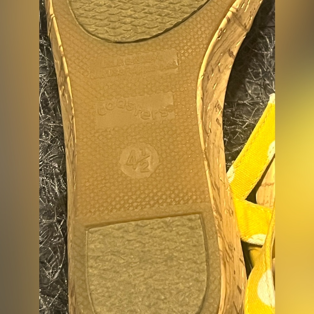 Y2k Yellow & White Polka Dot Wedge Sandals! - Picture 12 of 16